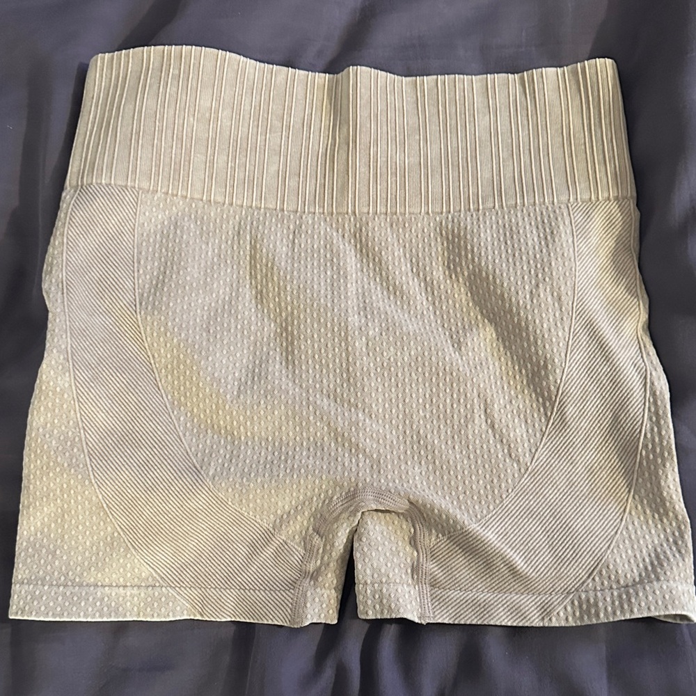 Women's Tan Ribbed Shorts